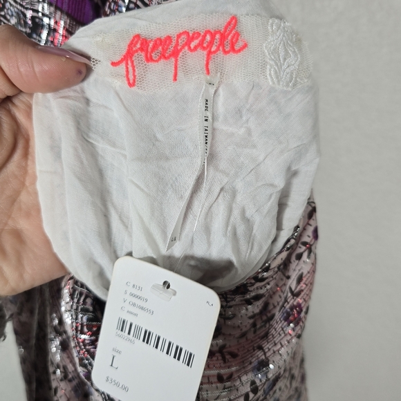 Free People Gia Nina Silk Midi Party Dress Size Large $350 Open Low Back - Picture 10 of 12